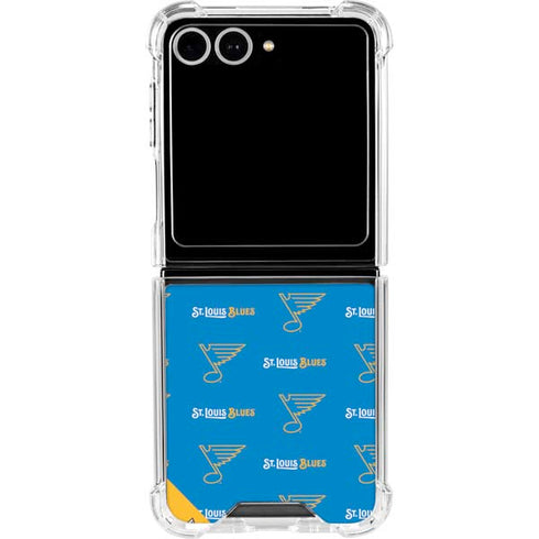 NHL St. Louis Blues Pattern Galaxy Z Flip7 Clear Case