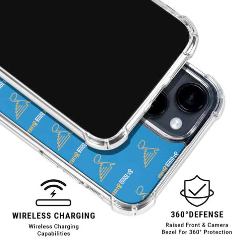 NHL St. Louis Blues Pattern iPhone 14 Plus Clear Case
