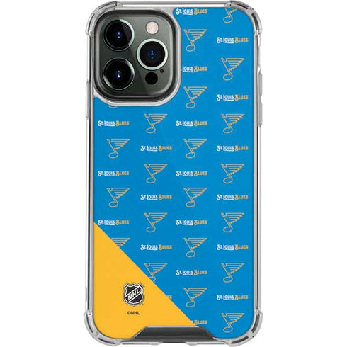NHL St. Louis Blues Pattern iPhone 14 Pro Max Clear Case