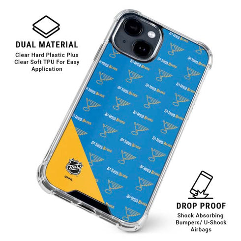 NHL St. Louis Blues Pattern iPhone 15 Clear Case