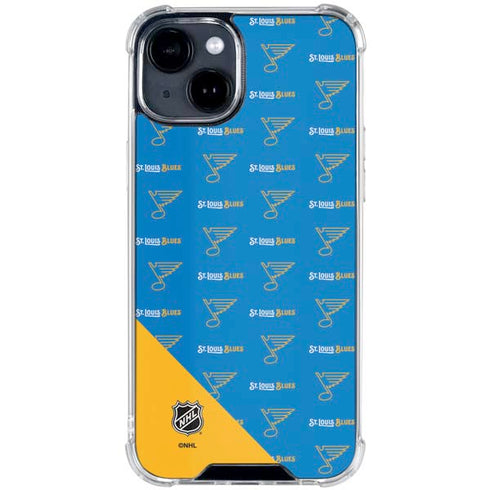 NHL St. Louis Blues Pattern iPhone 15 Plus Clear Case