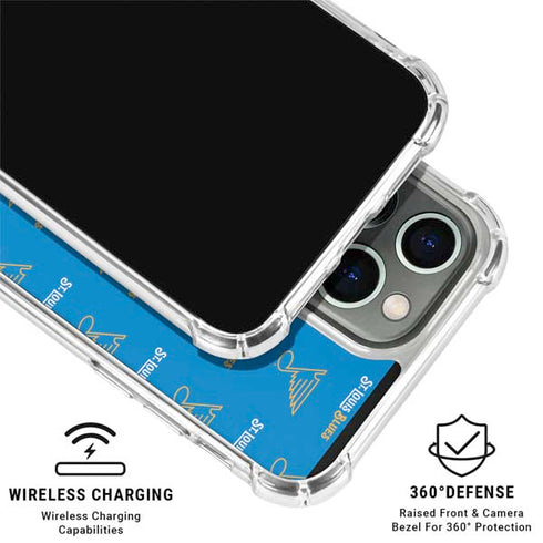 NHL St. Louis Blues Pattern iPhone 15 Pro Clear Case