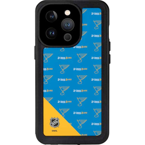 NHL St. Louis Blues Pattern iPhone 15 Pro Waterproof Case