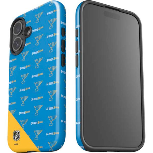 NHL St. Louis Blues Pattern iPhone 16 Plus Impact Case
