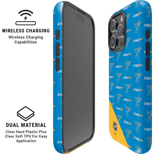 NHL St. Louis Blues Pattern iPhone 16 Pro Magsafe Impact Case
