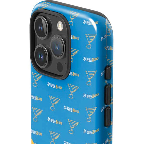 NHL St. Louis Blues Pattern iPhone 16 Pro Max Impact Case