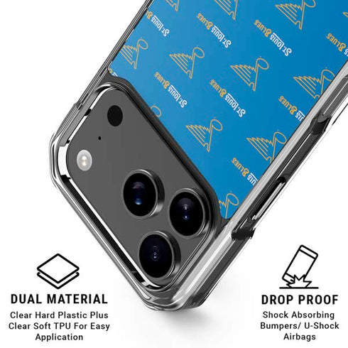 NHL St. Louis Blues Pattern iPhone 17 Pro Clear Case