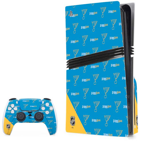 NHL St. Louis Blues Pattern PS5 Pro Disk Bundle Skin
