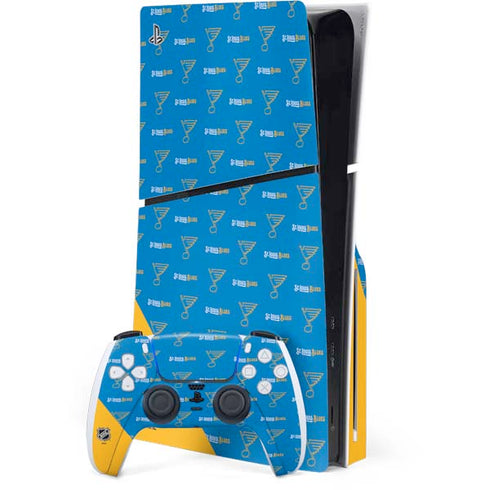 NHL St. Louis Blues Pattern PS5 Slim Disk Bundle Skin