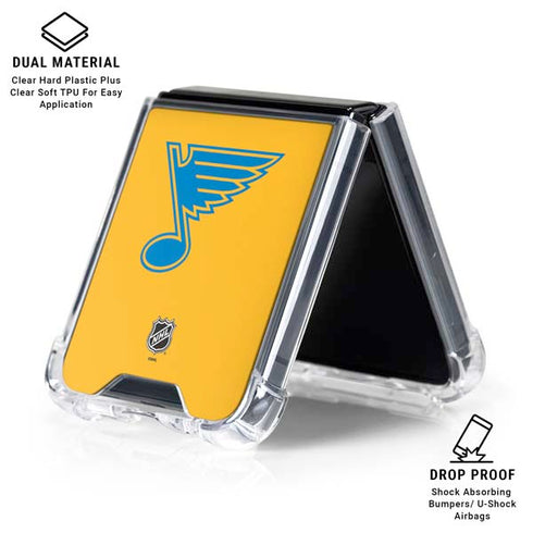 NHL St. Louis Blues Solid Background Galaxy Z Flip7 Clear Case