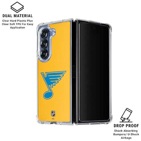 NHL St. Louis Blues Solid Background Galaxy Z Fold7 Clear Case