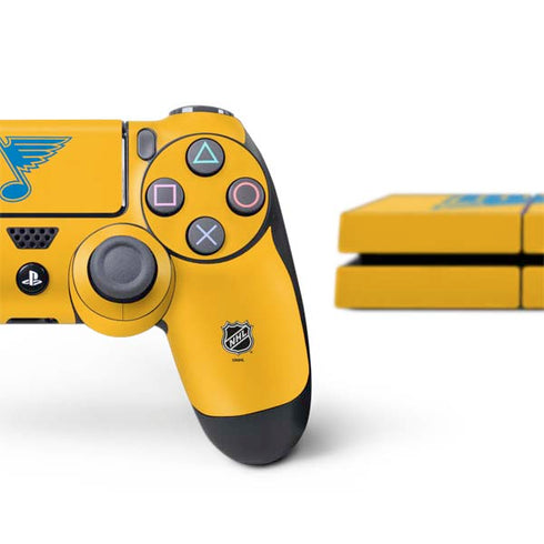 NHL St. Louis Blues Solid Background PS4 Console and Controller Bundle Skin