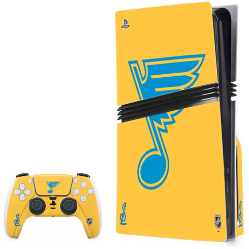 NHL St. Louis Blues Solid Background PS5 Pro Disk Bundle Skin