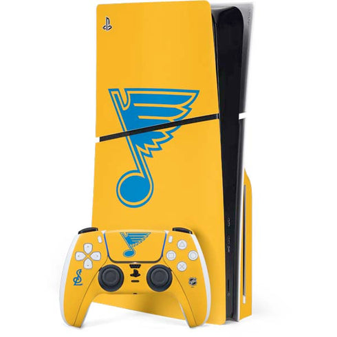 NHL St. Louis Blues Solid Background PS5 Slim Disk Bundle Skin