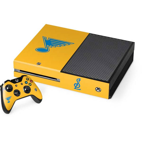NHL St. Louis Blues Solid Background Xbox One Console and Controller Bundle Skin