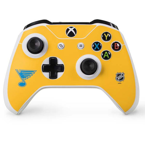 NHL St. Louis Blues Solid Background Xbox One S Console and Controller Bundle Skin