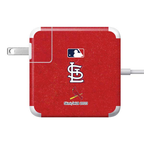 MLB St. Louis Cardinals - Solid Distressed 85W Power Adapter (15 and 17 inch MacBook Pro Charger) Skin