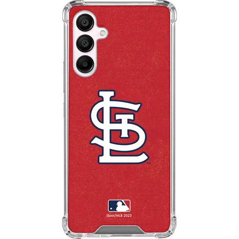 MLB St. Louis Cardinals - Solid Distressed Galaxy A16 5G Clear Case