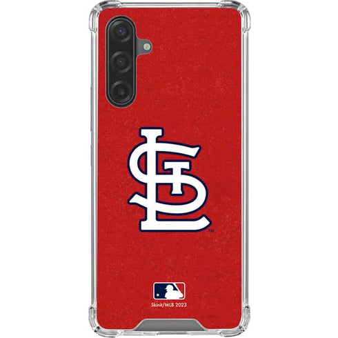 MLB St. Louis Cardinals - Solid Distressed Galaxy A17 Clear Case