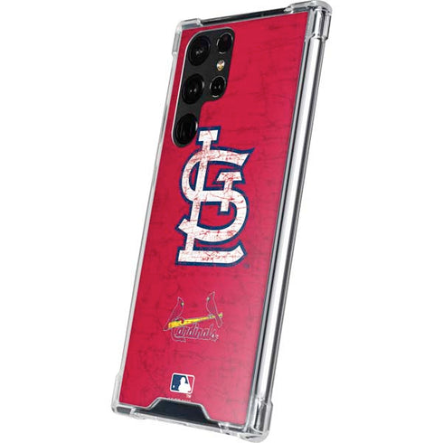 MLB St. Louis Cardinals - Solid Distressed Galaxy S23 Ultra Clear Case