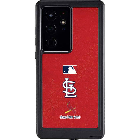 MLB St. Louis Cardinals - Solid Distressed Galaxy S24 Ultra Waterproof Case