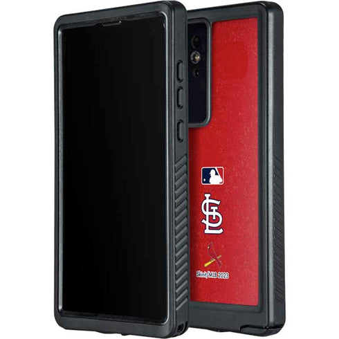 MLB St. Louis Cardinals - Solid Distressed Galaxy S24 Ultra Waterproof Case