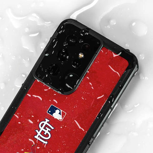 MLB St. Louis Cardinals - Solid Distressed Galaxy S24 Ultra Waterproof Case