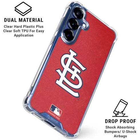 MLB St. Louis Cardinals - Solid Distressed Galaxy S25 Clear Case
