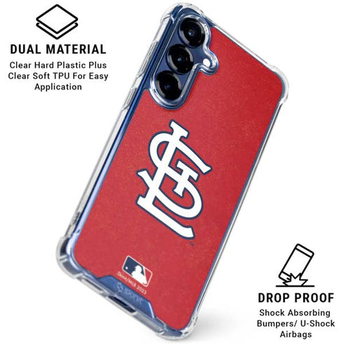 MLB St. Louis Cardinals - Solid Distressed Galaxy S25 FE Clear Case