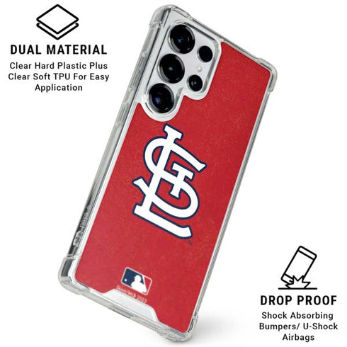 MLB St. Louis Cardinals - Solid Distressed Galaxy S25 Ultra Clear Case