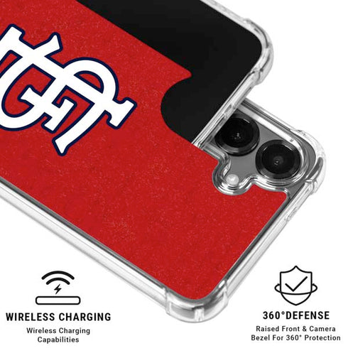MLB St. Louis Cardinals - Solid Distressed Galaxy S26 Clear Case