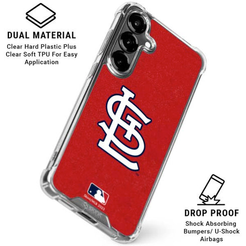 MLB St. Louis Cardinals - Solid Distressed Galaxy S26 Clear Case