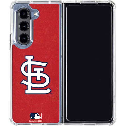 MLB St. Louis Cardinals - Solid Distressed Galaxy Z Fold5 5G Clear Case