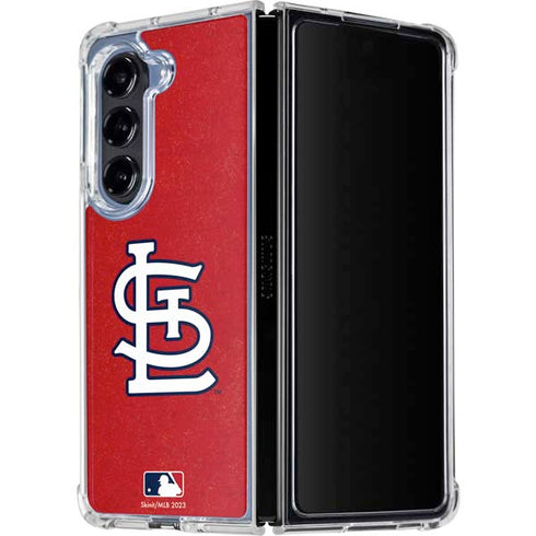 MLB St. Louis Cardinals - Solid Distressed Galaxy Z Fold5 5G Clear Case