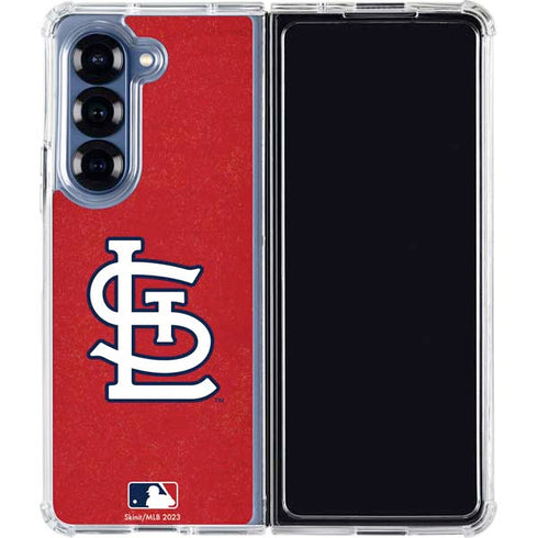 MLB St. Louis Cardinals - Solid Distressed Galaxy Z Fold7 Clear Case