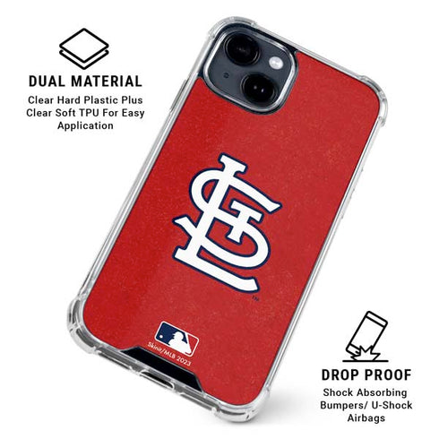MLB St. Louis Cardinals - Solid Distressed iPhone 15 Clear Case