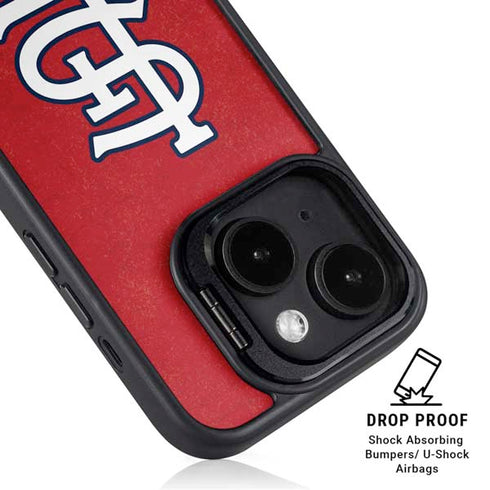 MLB St. Louis Cardinals - Solid Distressed iPhone 15 Plus Kickstand Case
