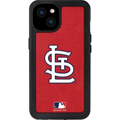 MLB St. Louis Cardinals - Solid Distressed iPhone 15 Plus Waterproof Case