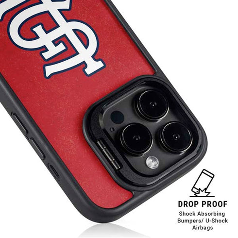 MLB St. Louis Cardinals - Solid Distressed iPhone 15 Pro Max Kickstand Case