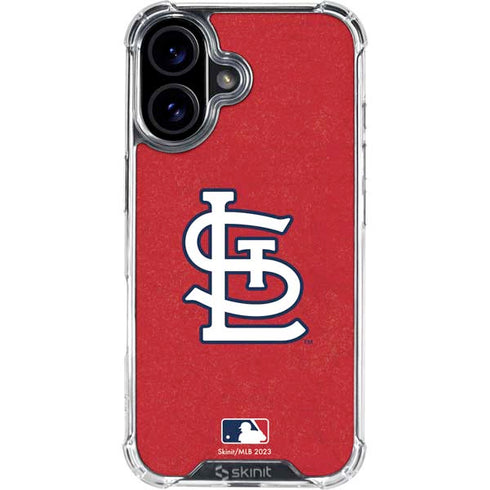 MLB St. Louis Cardinals - Solid Distressed iPhone 16 Clear Case