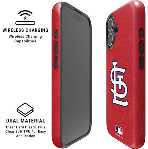 MLB St. Louis Cardinals - Solid Distressed iPhone 16 Magsafe Impact Case