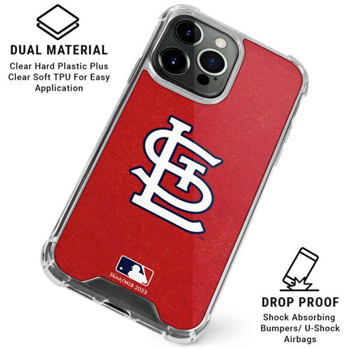 MLB St. Louis Cardinals - Solid Distressed iPhone 16 Pro Clear Case