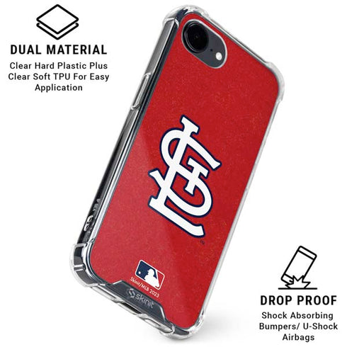 MLB St. Louis Cardinals - Solid Distressed iPhone 16e Clear Case