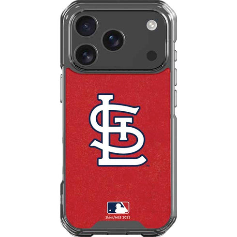 MLB St. Louis Cardinals - Solid Distressed iPhone 18 Pro Clear Case