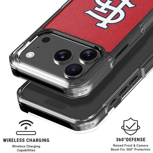 MLB St. Louis Cardinals - Solid Distressed iPhone 18 Pro Clear Case
