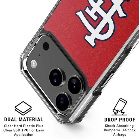 MLB St. Louis Cardinals - Solid Distressed iPhone 18 Pro Clear Case
