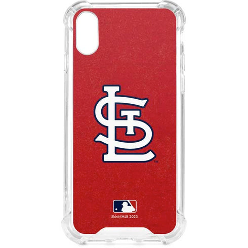 MLB St. Louis Cardinals - Solid Distressed iPhone XS Clear Case