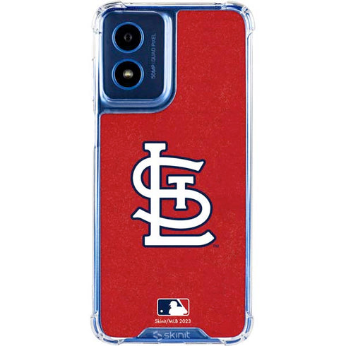 MLB St. Louis Cardinals - Solid Distressed Moto G 5G (2024) Clear Case
