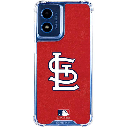MLB St. Louis Cardinals - Solid Distressed Moto G Play 4G (2024) Clear Case