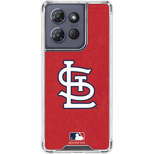 MLB St. Louis Cardinals - Solid Distressed Moto G Play 5G (2025) Clear Case